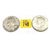x2- Half dollars, 90% silver -x2 half dollars -