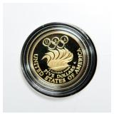 1988-W $5 Gold U.S. Commemorative Proof, U.S.