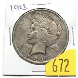 1923 Peace dollar