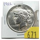 1922 Peace dollar