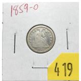1859-O Seated Liberty dime
