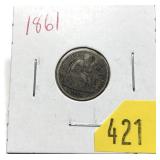 1861 Seated Liberty dime