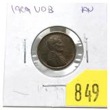 1909-VDB Lincoln cent, AU