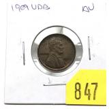 1909-VDB Lincoln cent, AU