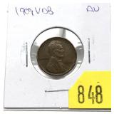 1909-VDB Lincoln cent, AU