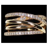 Pandora rose gold plated crossover crystal accent