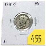1917-S Mercury dime