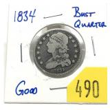 1834 Capped Bust quarter