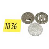 Lot, Transportation tokens, 3 pcs.