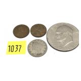 Lot, coins, 4 pcs.
