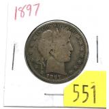 1897 Barber half dollar