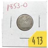 1853-O Seated Liberty dime