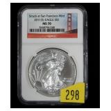 2011-S Silver American Eagle One Dollar NGC slab