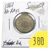 1867 Shield nickel