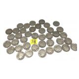 x40- Buffalo nickels, partial date/full date,
