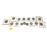 x15- Buffalo nickels, mixed dates, -x15 nickels,