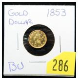 1853 $1 Gold Liberty Head, BU