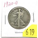 1920-D Walking Liberty half dollar