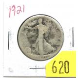 1921 Walking Liberty half dollar