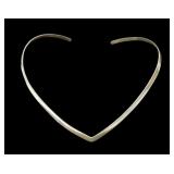 Sajen sterling silver vee neck collar necklace