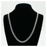 Sterling silver 18" triple row bead mesh necklace