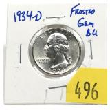 1934-D Washington quarter, BU