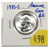 1935-S Washington quarter, BU