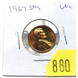 1967 S.M.S. Lincoln cent, Unc.