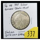 .999 Silver Indian Head 1/4 oz. Golden State