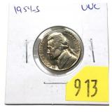 1954-S Jefferson nickel, Unc.