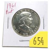 1961 Proof half dollar