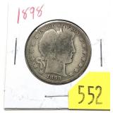 1898 Barber half dollar