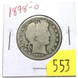 1898-O Barber half dollar