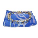 Sterling silver gold wash 7.5" rectangular cut