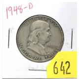 1948-D Franklin half dollar