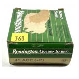 Box of .45 Auto +(P) 185-grain JHP Remington