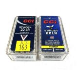 x2- Boxes of .22 LR. HP CCI Stinger cartridges -x2