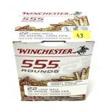 Box of .22 LR. hollow point Winchester cartridges,
