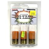 Package of 12 Ga. super flare cartridges, 3 Rds.