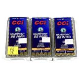 x3- Boxes of .22 Mag. CCI Game Point JSP