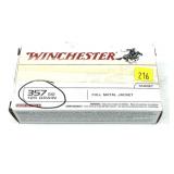 Box of .357 SIG. 125-grain FMJ Winchester