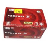 Box of 9mm Luger 115-grain FMJ Federal