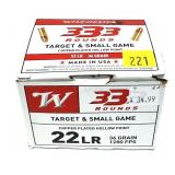 Box of .22 LR. HP Winchester cartridges, 333 Rds.