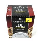 Box of .22 LR. hollow point Federal cartridges,