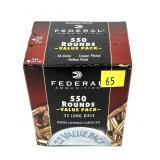 Box of .22 LR. hollow point Federal cartridges,