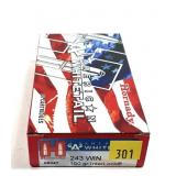 Box of .243 WIN 100-grain Interlock Hornady