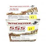 Box of .22 LR. hollow point Winchester cartridges,