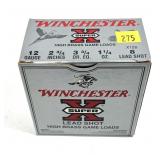 Box of 12 Ga. 2.75" No. 8 Winchester high brass
