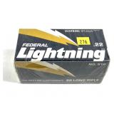 Brick of .22 LR Federal Lightning cartridges,