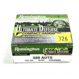 Box of .380 Auto 102-grain BJHP Remington Ultimate